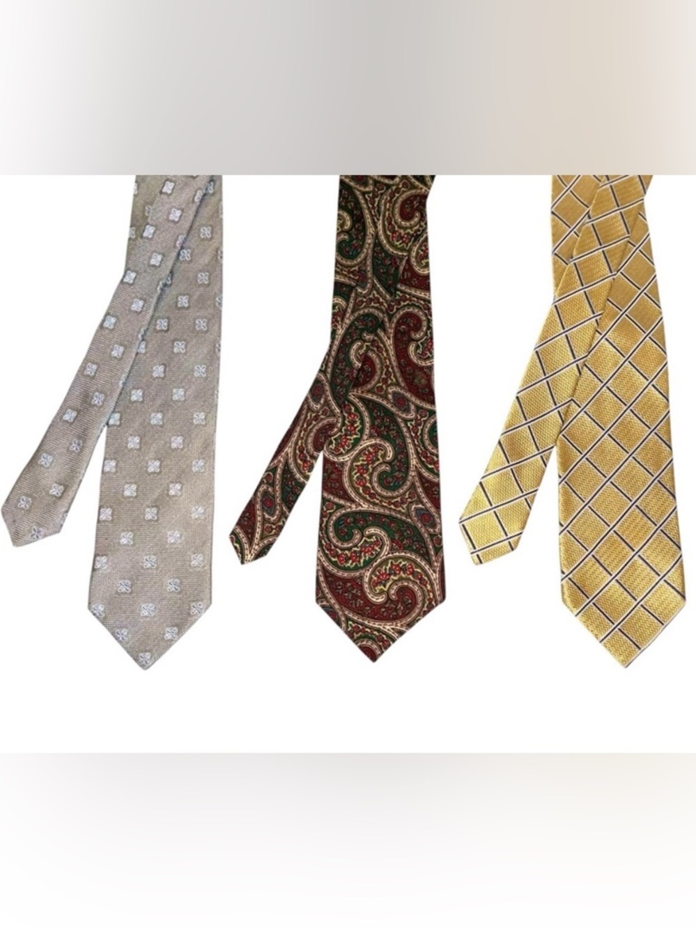 Faconnable Mens Tie Bundle (3) 100% Silk Jacquard Paisley Striped 3.5x58-60”